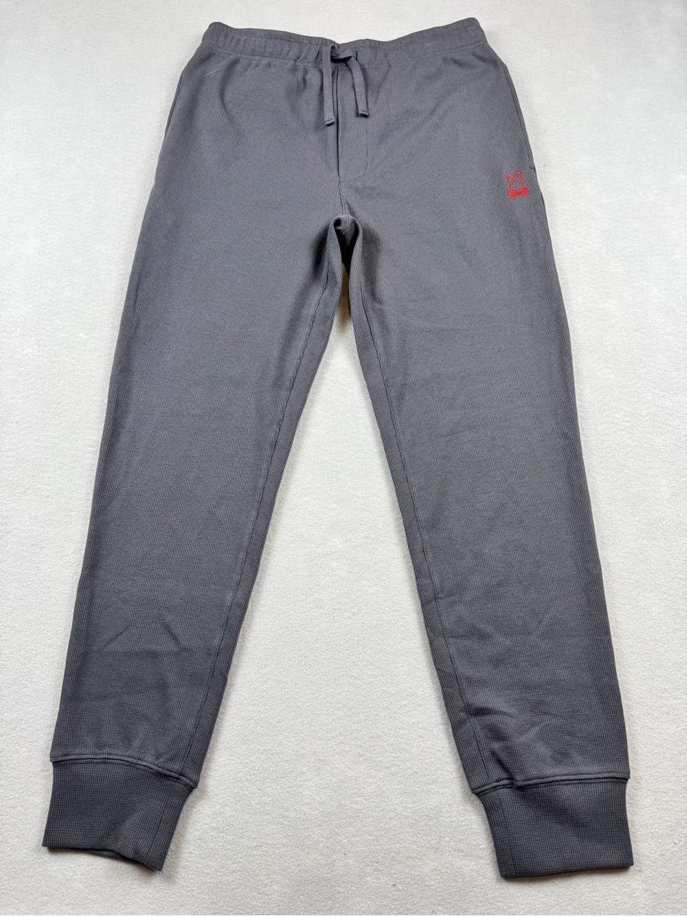 Psycho Bunny Noe Waffle Lounge Joggers Pajama Pants Men’s Small NWT Gray Red